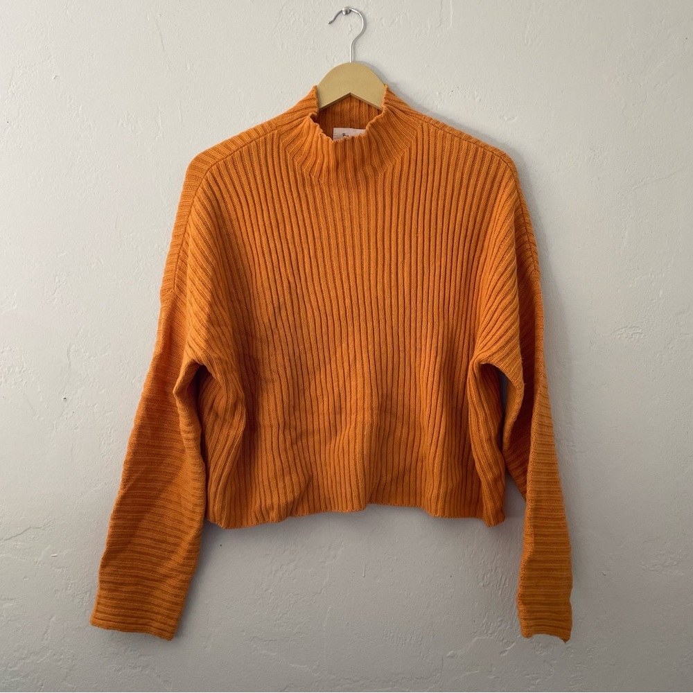 Orange mock neck sweater